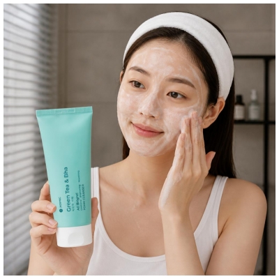 Jkosmec All Bright Cleansing Foam Green Tea & Bha 180 ml