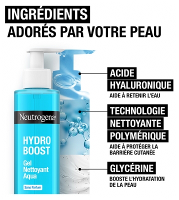 Neutrogena Hydro Boost Nettoyant Aqua-Gel Hydratant Sans Parfum 200 ml