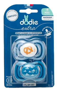 Dodie 2 Ecologisch Ontworpen Anatomische Fopspenen Vanaf 18 Maanden - Kleur: Krakeling/Nuages