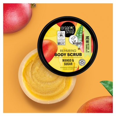 Organic Shop Scrub Corpo Mango e Zucchero Scrub Corpo Riparatore 250 ml