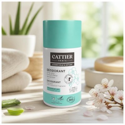 Cattier Déodorant 24H Aloé Vera Fleur de Cerisier Bio 50 ml