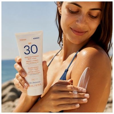 Korres Yoghurt Emulsione Solare Corpo e Viso SPF30 200 ml