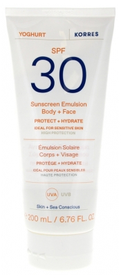 Korres Yoghurt Emulze na opalování Tělo & Obličej SPF30 200 ml