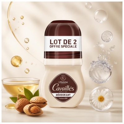 Rogé Cavaillès Desodorante Hombre Dermato Pieles Sensibles 48H Roll-On Lote de 2 x 50 ml