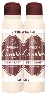 Cavaillès Homme Desodorizante Frescura 48H Pack de 2 x 150 ml