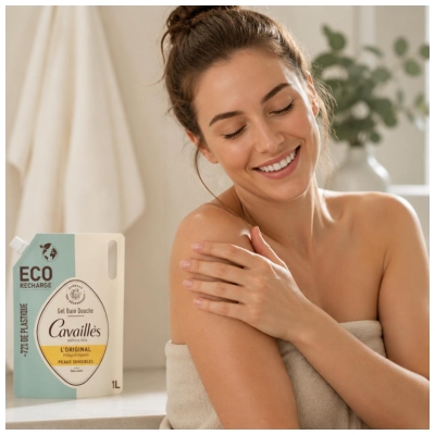 Cavaillès Gel Bain Douche Peaux Sensibles L'Original Éco-Recharge 1 L