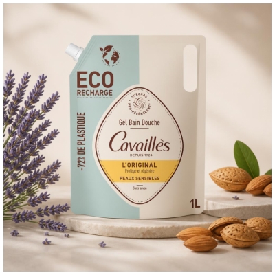 Cavaillès Gel Bain Douche Peaux Sensibles L'Original Éco-Recharge 1 L