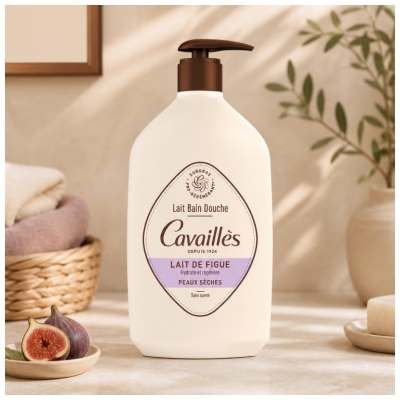 Cavaillès Lait Bain Douche Peaux Sèches Lait de Figue 1 L
