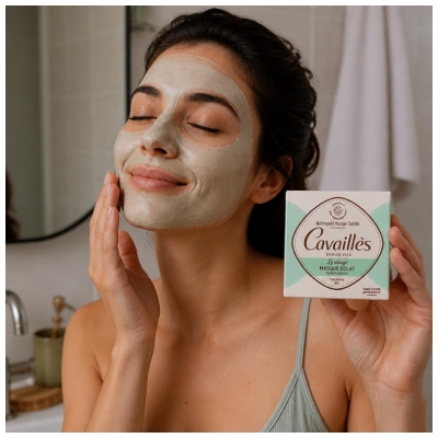 Cavaillès Nettoyant Visage Solide Masque Éclat 70 g