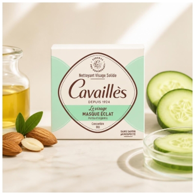 Cavaillès Nettoyant Visage Solide Masque Éclat 70 g