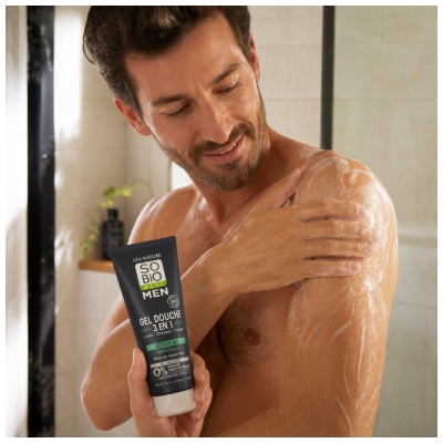 Gel de duș 3în1 Răcoritor Bio Léa Nature SO BIO étic Men 200 ml