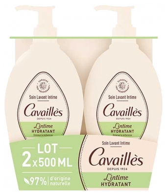 Cavaillès Intymios higienos drėkinamasis prausiklis, 2 x 500 ml pakuotė