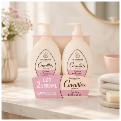 Cavaillès Ekstra-nežen intimni izdelek za umivanje, paket 2 x 500 ml