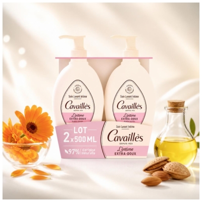 Cavaillès Ekstra-nežen intimni izdelek za umivanje, paket 2 x 500 ml