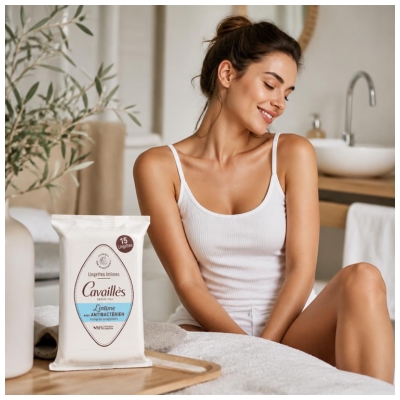 Cavaillès Antibakteriální ubrousky pro intimní hygienu, 15 kusů