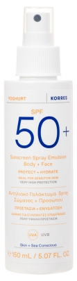 Korres jogurta saules emulsiја ķermenim un sejai SPF50+ 150 ml