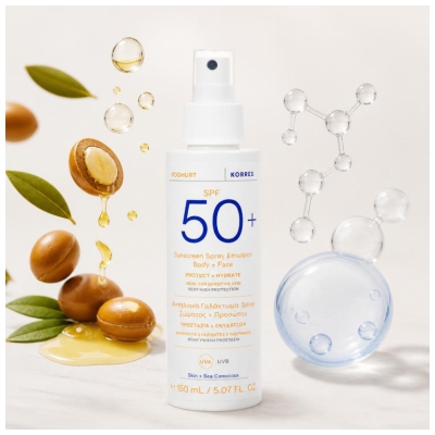 Korres Jogurtový Opalovací Krém na Tělo & Obličej SPF50+ 150 ml