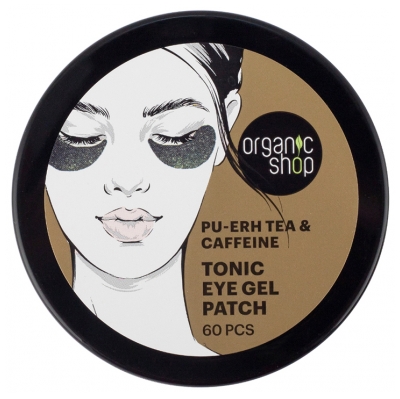 Organic Shop Uppiggande Hydrogel Ögonpatcher Pu-Erh Te och Koffein 60 Patcher