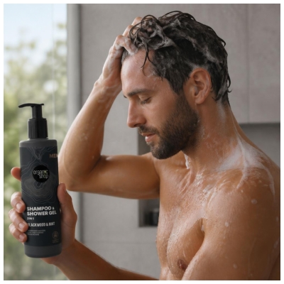 Organic Shop Men Dubová kůra a máta Osvěžující 2v1 Sprchový šampon 280 ml