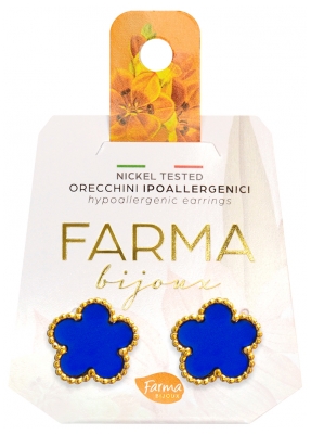 Farma Bijoux Hipoalergiczne Kolczyki w Kształcie Kwiatów Blue