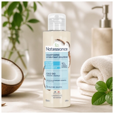 Natessance Bio Kopra Mitrinošais Maiguma Šampūns 100 ml