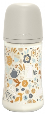 Suavinex Wonderland Nappflaska Symmetrisk Napp Medelstort Flöde 270 ml 3 Månader och + - Färg: Beige