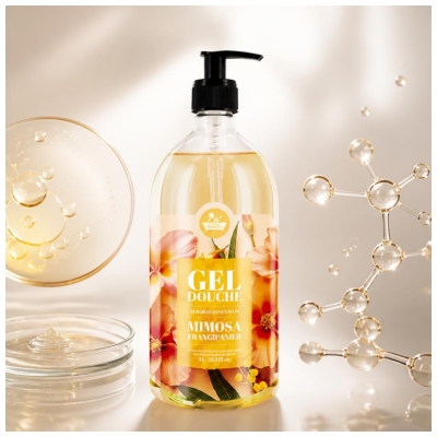 Gel de duș Mimosa Frangipani Les Petits Bains de Provence 1 L