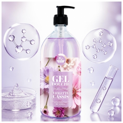 Gel de Duș Les Petits Bains de Provence Viuleta Coacăză 1 L