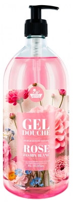 Gel de duș Les Petits Bains de Provence Trandafir Iasomie Albă 1 L