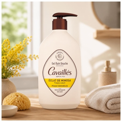 Cavaillès Gel Bain Douche Peaux Sensibles Éclat de Mimosa 1 L
