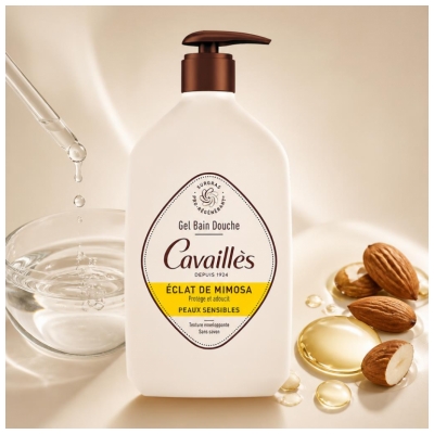 Cavaillès Mimosa Radiance Bath and Shower Gel for Sensitive Skin 1 L