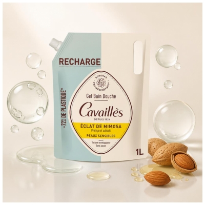 Cavaillès Mimosa Radiance Żel do Kąpieli i pod Prysznic do Skóry Wrażliwej Eco-Refill 1 L