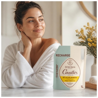 Cavaillès Shower Gel for Sensitive Skin Éclat de Mimosa Eco-Refill 1 L