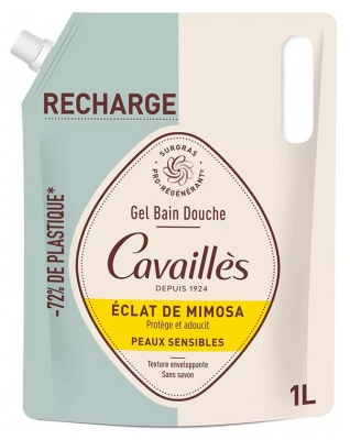 Gel de Duș Cavaillès Piele Sensibilă Strălucire de Mimoză Eco-Reumplere 1 L