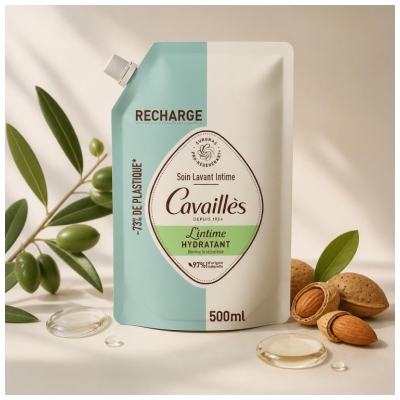 Cavaillès Hydratační intimní mycí péče Eko-náplň 500 ml