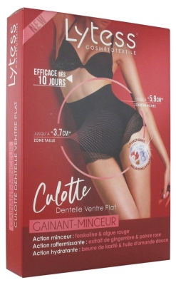 Lytess Têxtil Cosmético Modelador - Calcinha de Renda Slimming Barriga Lisa Cor Preta - Tamanho: L/XL