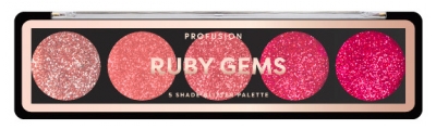 Profusion Cosmetics Paleta senčil za oči Glitter Ruby Gems 5 odtenkov