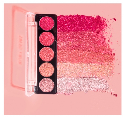 Profusion Cosmetics Třpytivá rubínová paletka na oči s 5 odstíny