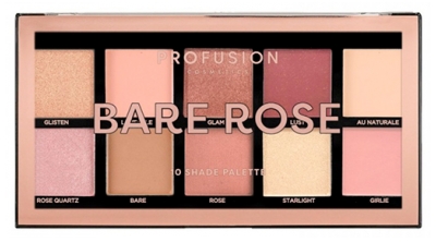 Paleta de Olhos Bare Rose 10 Cores Profusion Cosmetics