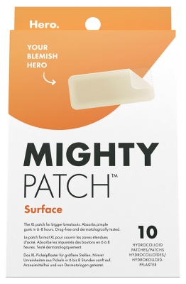 Bohater Mighty Patch Surface Patchs Anti-Acne Extended Areas 10 Plastrów Hydrokoloidowych