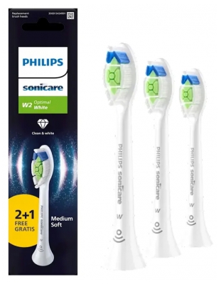 Philips Sonicare W2 Optimal White HX6063/87 3 Têtes de Brosse de Rechange