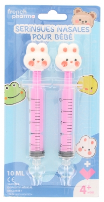 French Pharma Jeringas Nasales para Bebé de 4 Meses y + Modelo Conejos 2 x 10 ml