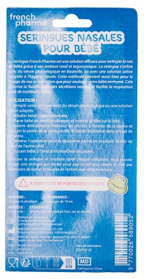 French Pharma Seringues Nasales pour Bébé 4 Mois et + 2 x 10 ml