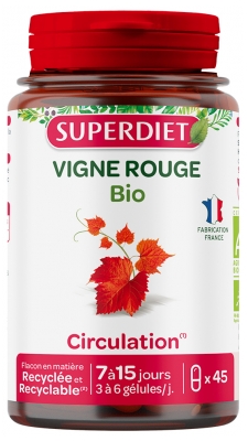 Superdiet Rdeča vinska trta Bio 45 Kapsul