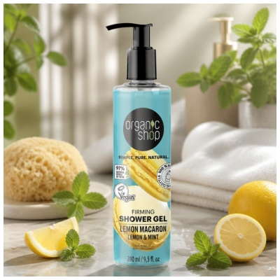 Gel de Duș Fermitate Macaron Lămâie Organic Shop 280 ml