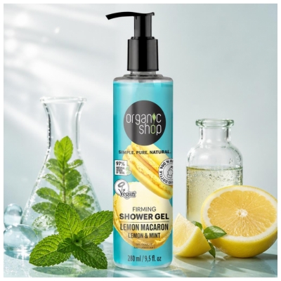 Gel de Duș Fermitate Macaron Lămâie Organic Shop 280 ml