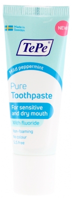 TePe Pure Zahnpasta Trockener und Empfindlicher Mund Sanfte Minze 15 ml
