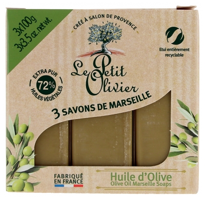 Le Petit Olivier Sapone All'olio D'oliva di Marsiglia 3 x 100 g