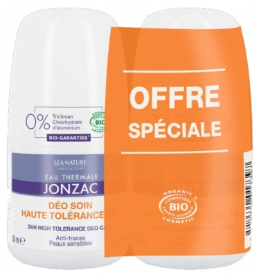 Eau Thermale Jonzac Déo Soin Haute Tolérance 24H Bio Lot de 2 x 50 ml