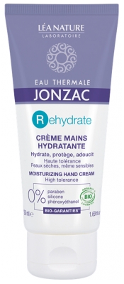 Jonzac terminis vanduo REhydrate ekologiškas drėkinamasis rankų kremas 50 ml